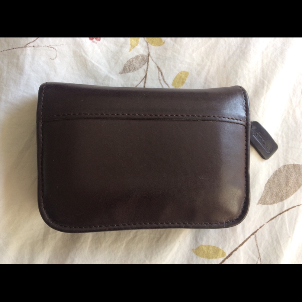 Dark brown leather Coach wallet